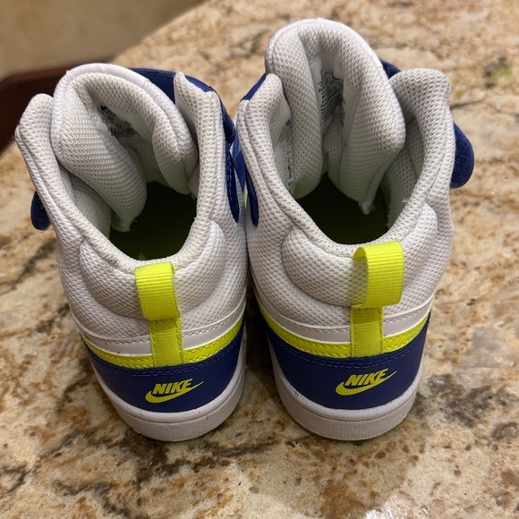 Nike Kids Sneakers - White, Blue, and Neon Yellow - Picture 2 of 5
